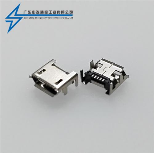 ZL-207 MICRO母座四腳插板卷邊短腳