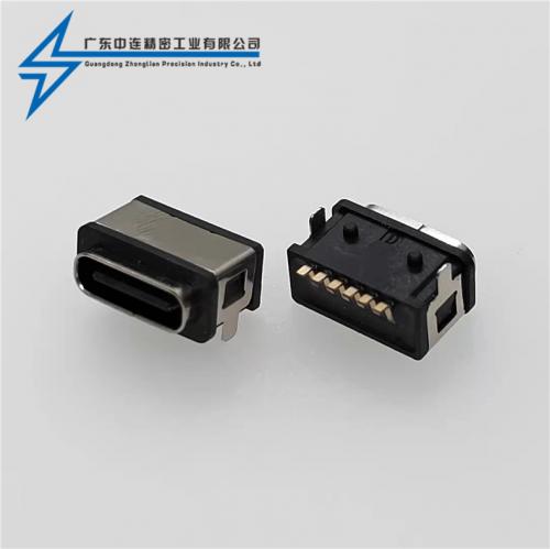 ZL-299TYPE C母座6P兩腳端子加長(zhǎng) 防水款